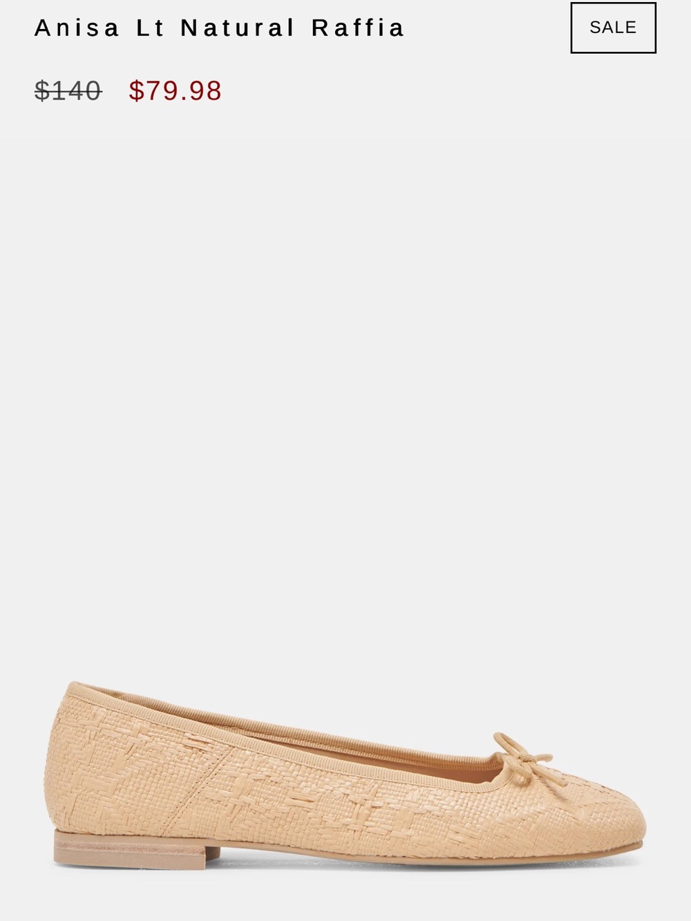 Dolce Vita Anisa Light Natural Raffia Ballet Flat